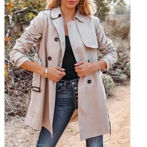 NWT - Chic Beige Pocketed Trench Coat - VICI DOLLS